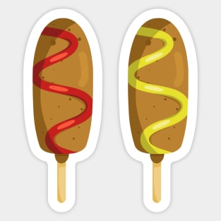 Corndogs with Ketchup and Mustard Sticker